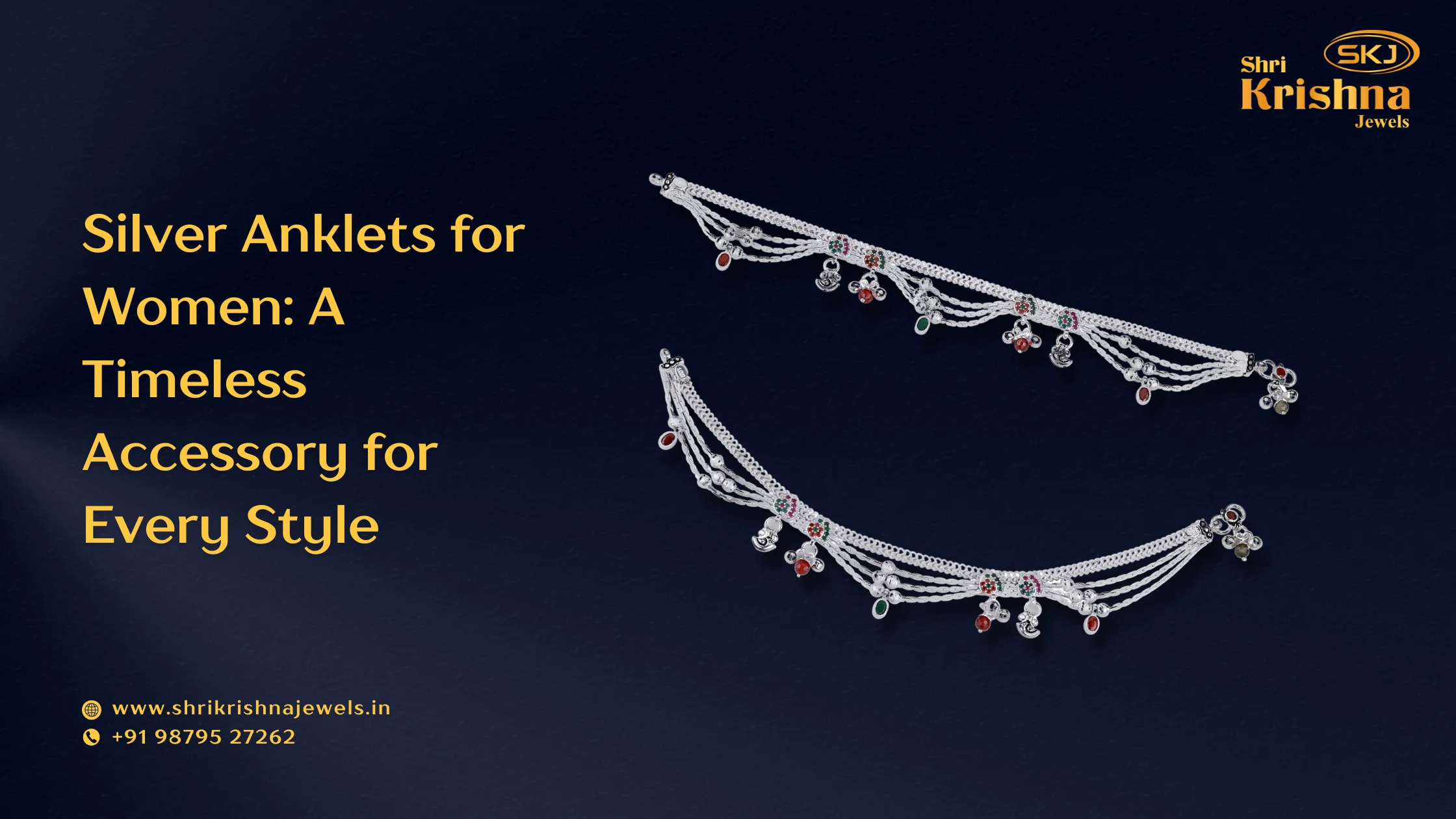 silver anklets for women