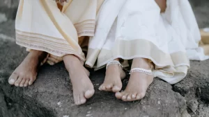 modern silver anklets with stones