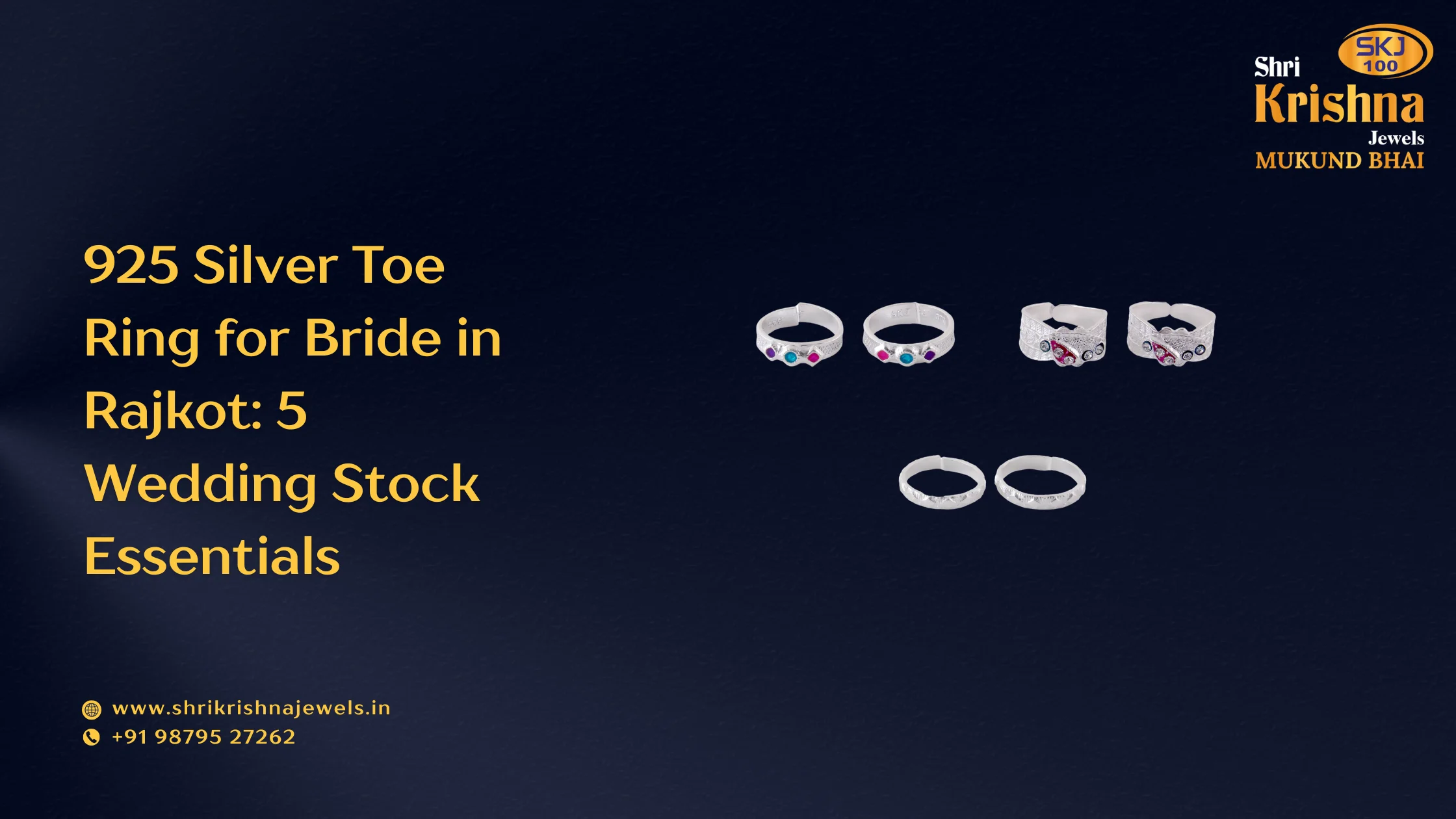 925 silver toe ring for bride in rajkot
