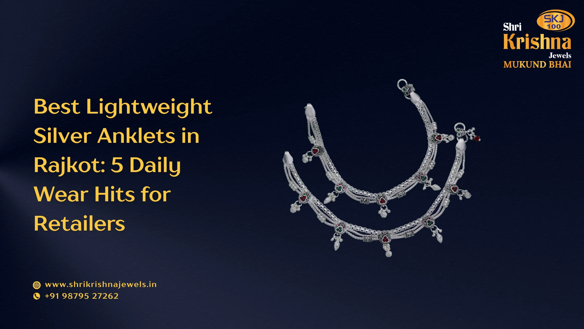 Best lightweight silver anklets in Rajkot