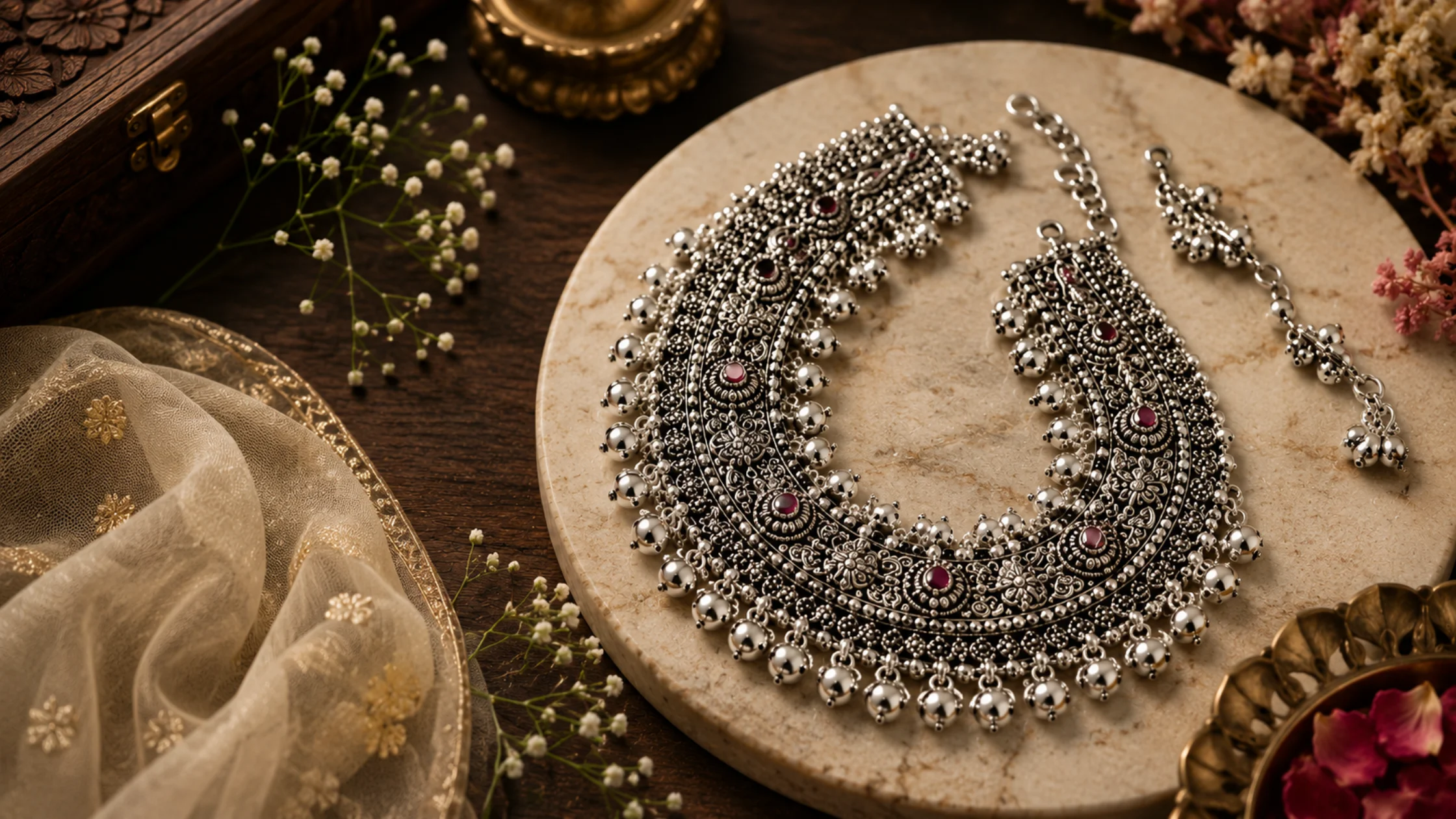 Customized silver payal for wholesalers