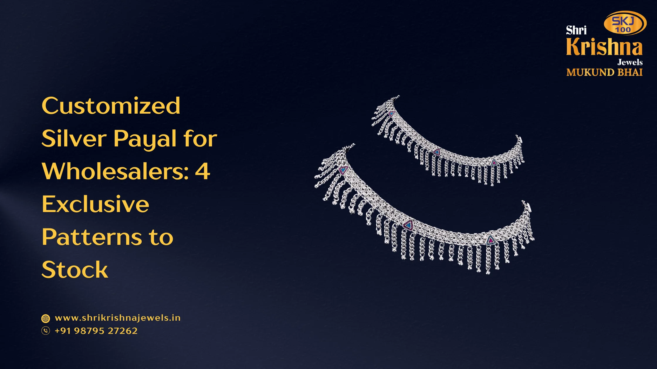 Customized silver payal for wholesalers