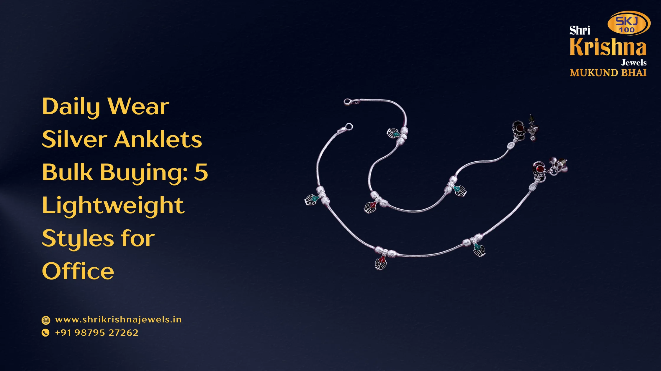 Daily wear silver anklets bulk buying