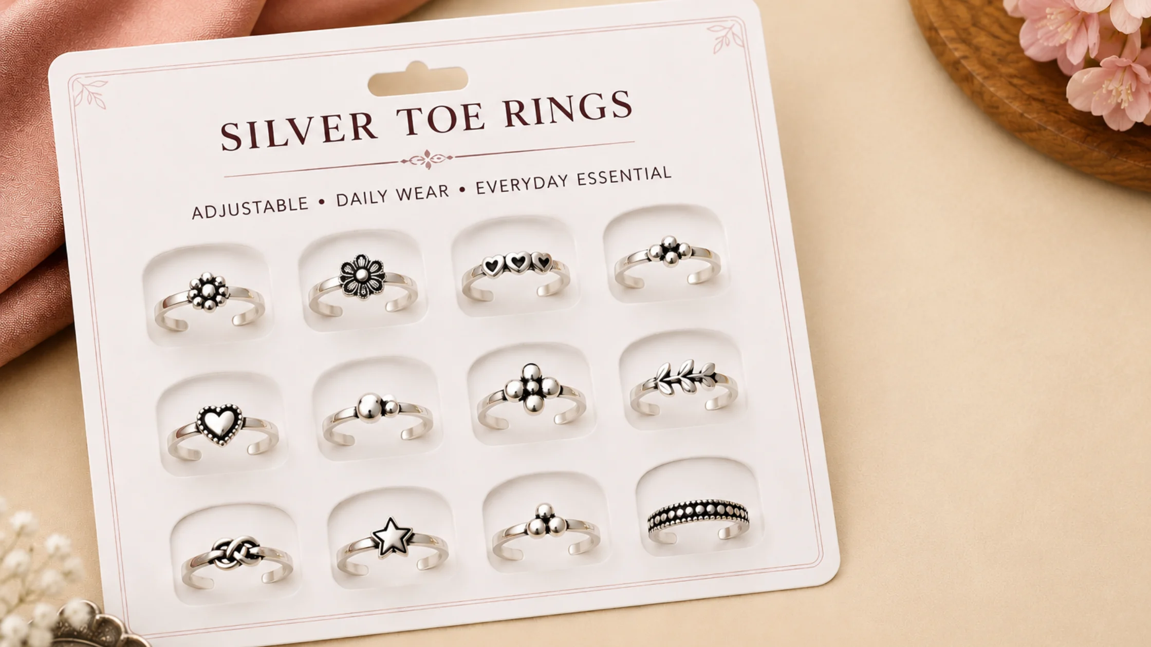 Designer silver toe rings bulk supply