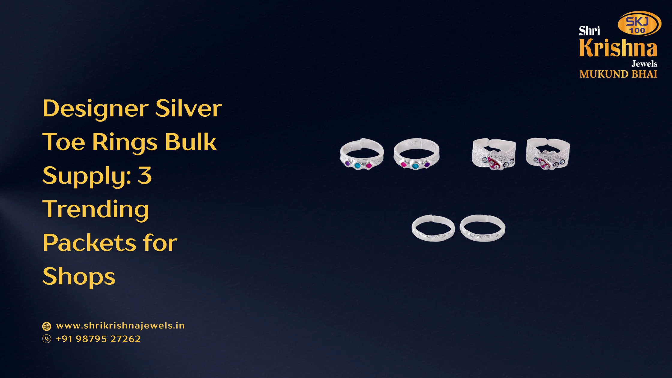 Designer silver toe rings bulk supply