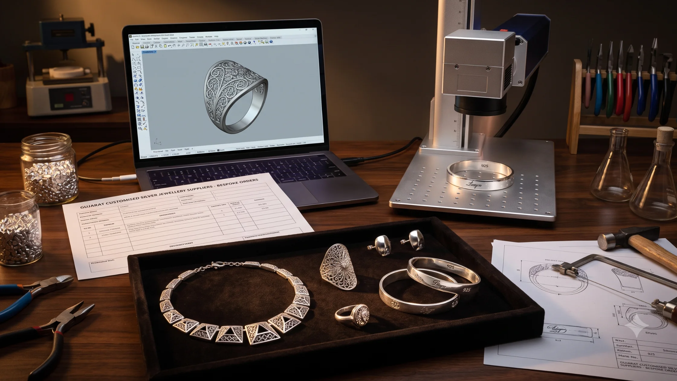 Gujarat customised silver jewellery suppliers